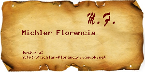 Michler Florencia névjegykártya